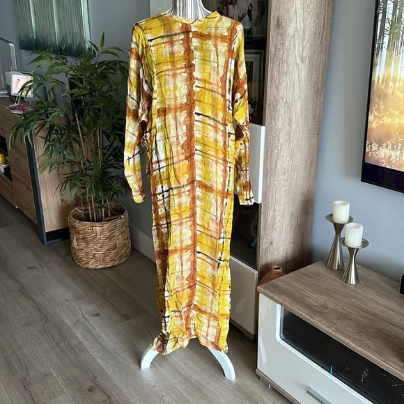 ZARA | Mustard | PRINTED MIDI DRESS - Picture 12 of 15